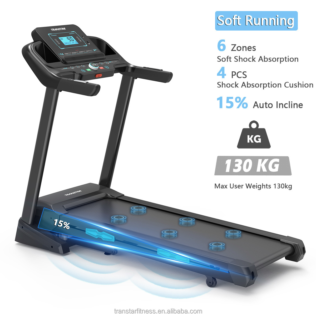 3HP Professional Gym Equipment Auto Incline Treadmill Foldable