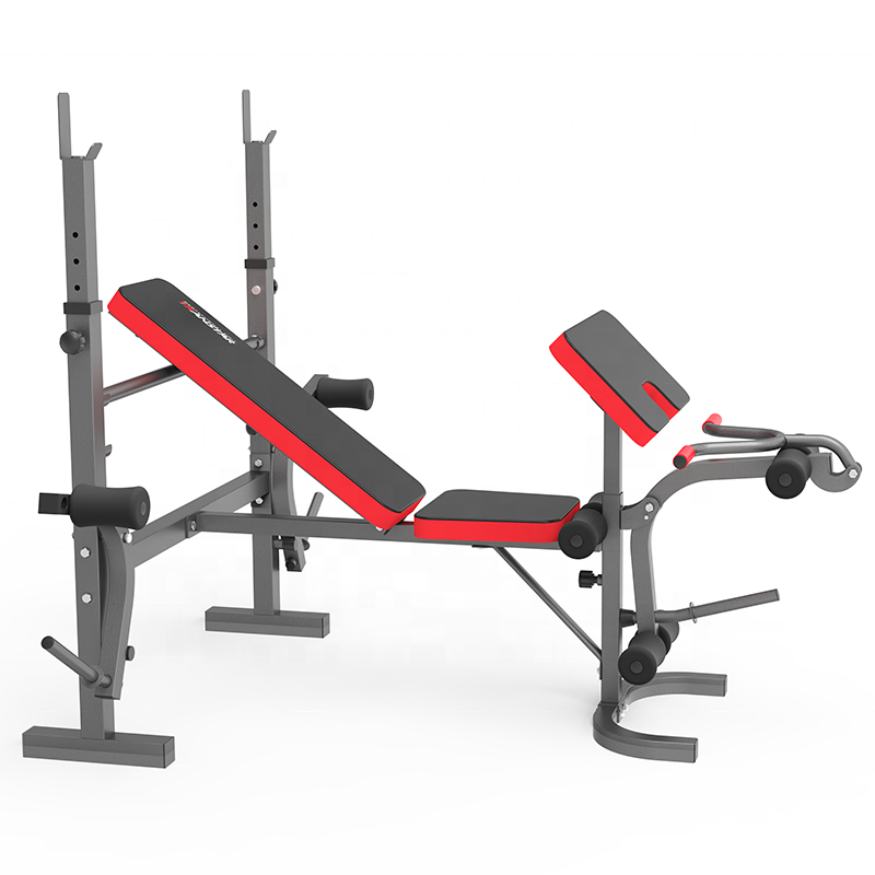 Gym Fitness & Body Building Home MultiGym Station Adjustable Weight Benches with Squat Racks, Barbell Bars