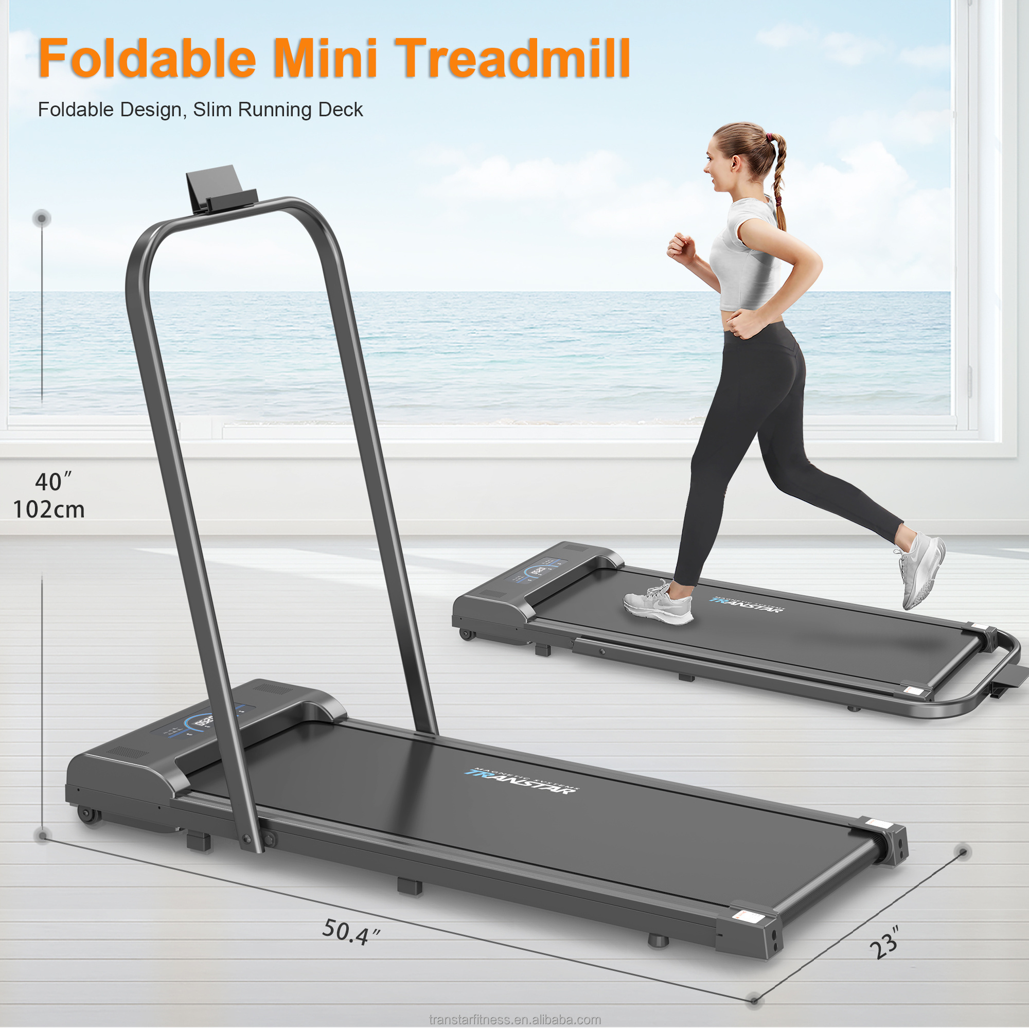 2024 New Portable Compact Treadmill Electric Walking Pad Running Machine Mini Foldable Treadmill Machine for Home Fitness