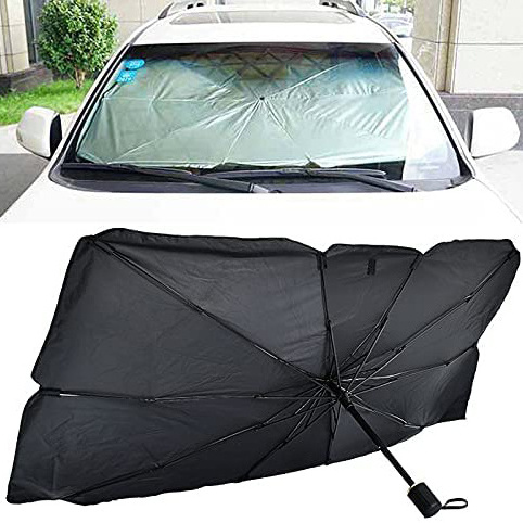 Car Windshield Sun Shade Umbrella, Blocks UV Rays Reflecting Foldable Car Front Window Umbrella Block Heat and Sun for car Truck