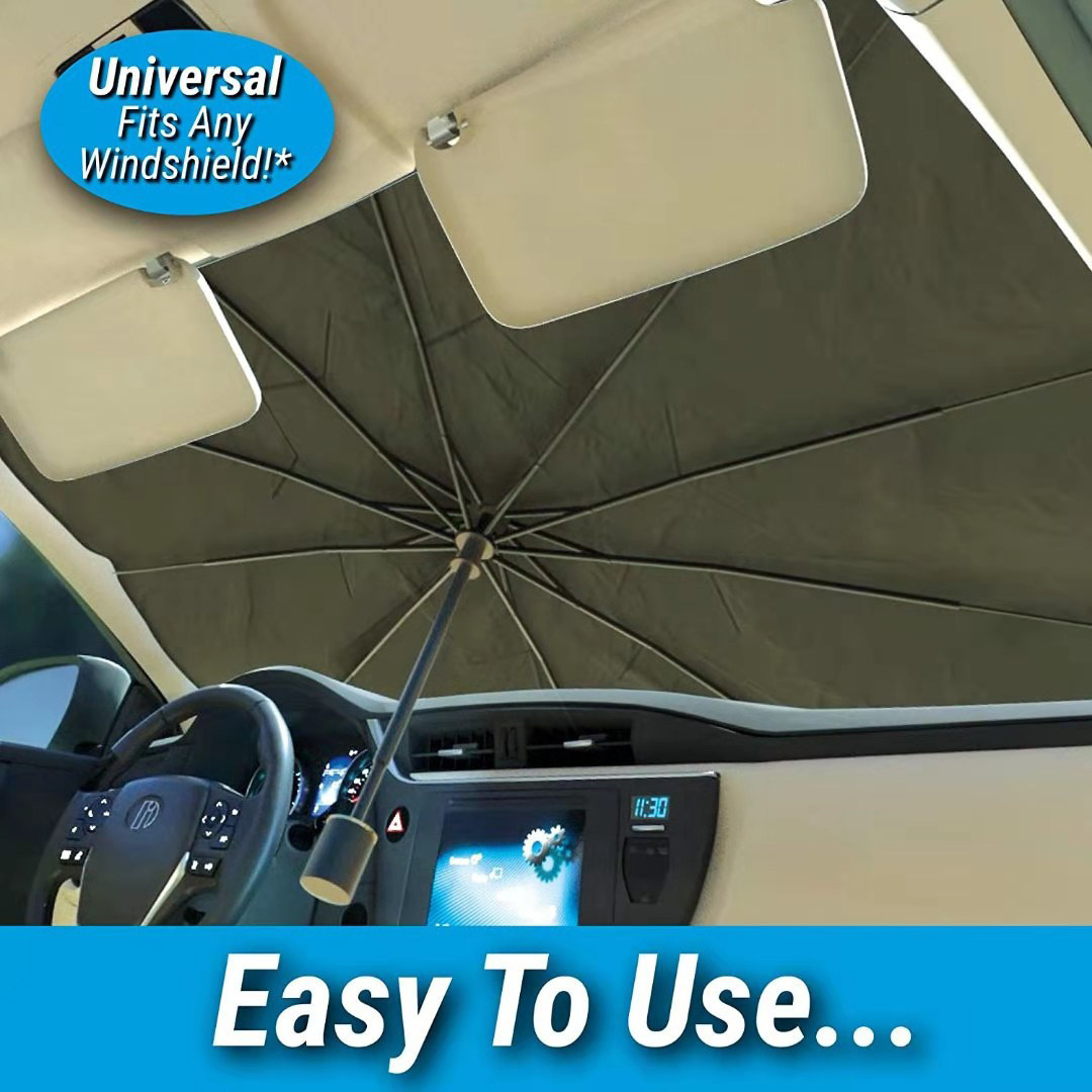 Car Windshield Sun Shade Umbrella, Blocks UV Rays Reflecting Foldable Car Front Window Umbrella Block Heat and Sun for car Truck