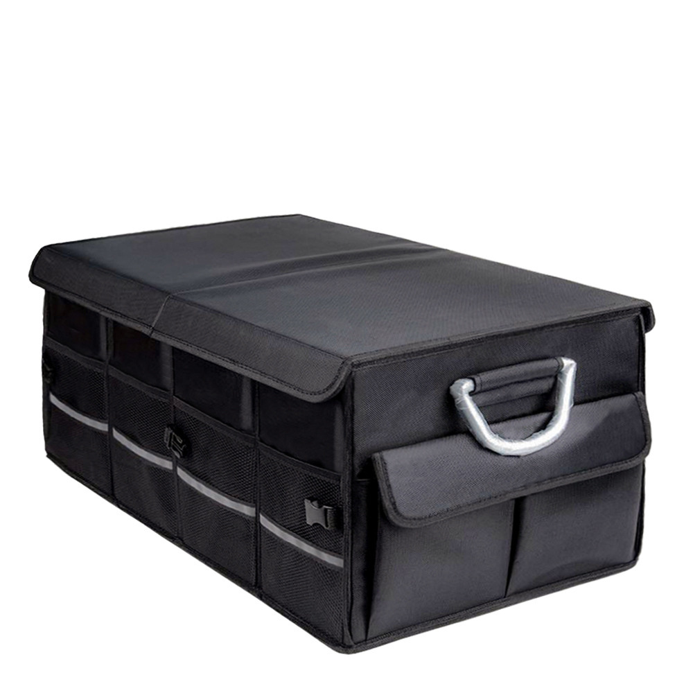 Trunk Organizer Cargo Organizer Trunk Collapsible Storage  Durable Multi Compartments with Foldable Cover Aluminium Alloy Handle