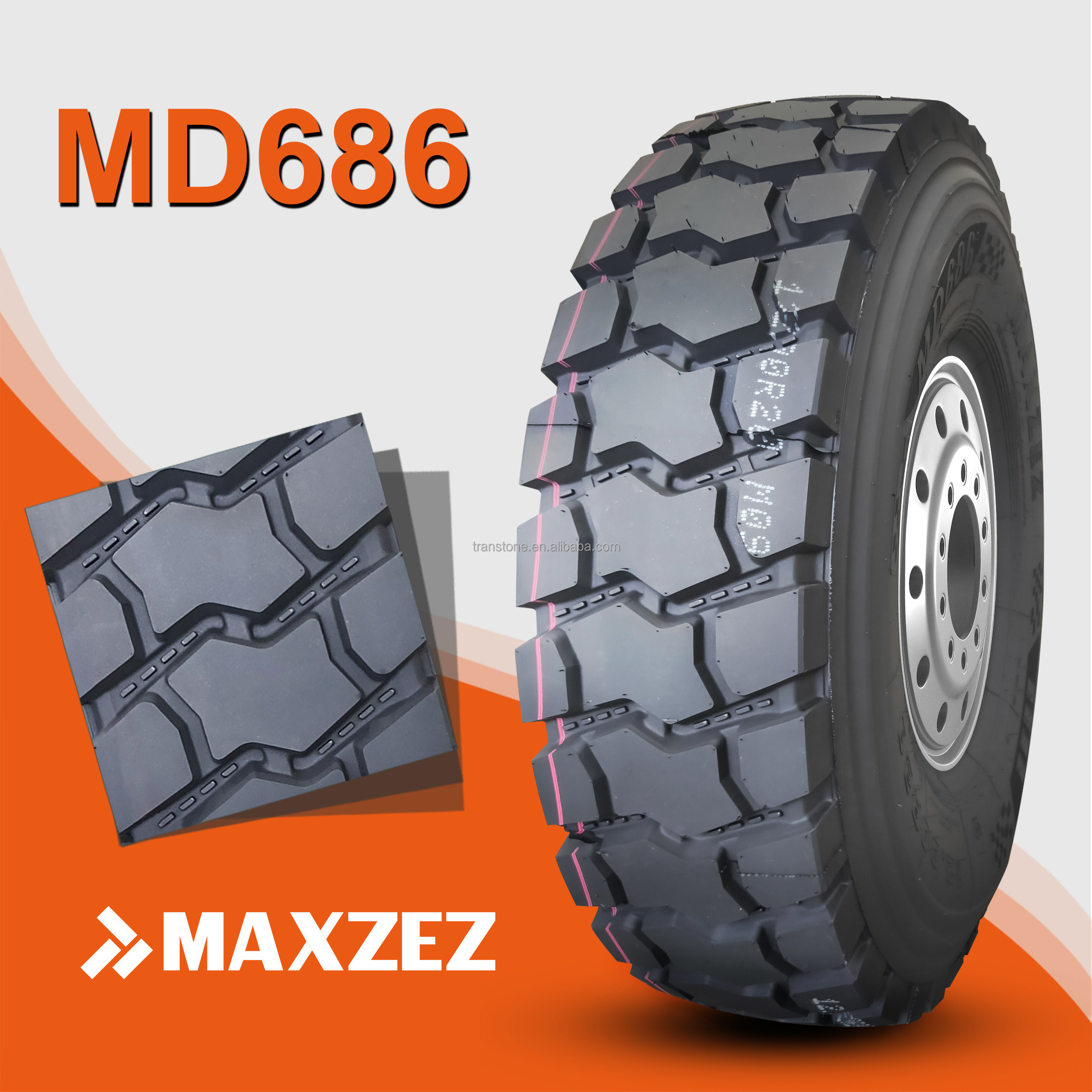 MAXZEZ brand Truck Tires Made in China 12.00R20 20PR Mining ON/OFF Road Pattern