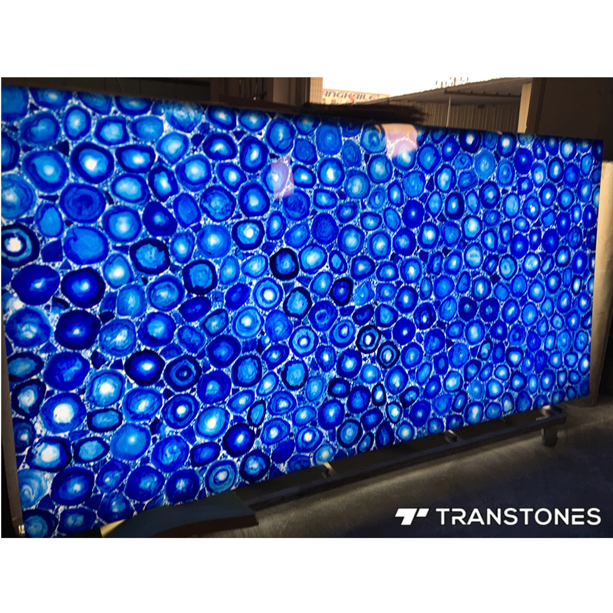 Translucent Blue Agate Stone Artificial marble Wall Panel For Home Decoration Cheap Artifical Agate Slab For Agate Table