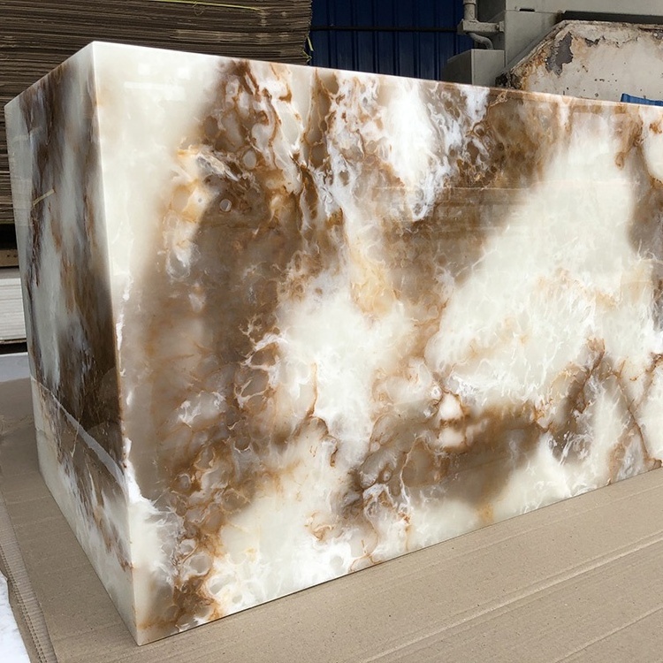 Translucent Resin Panel Backlit Wall Decorative Stone