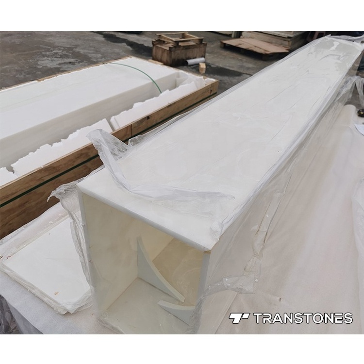 Guangzhou Transtones Quartz Slabs Backlit White Alabaster Marble For Onyx Bar Top Acrylic Solid Surface