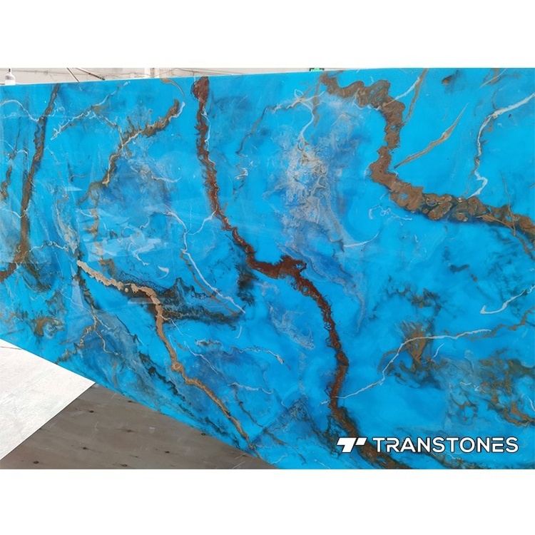 Stone Wall Panels Blue Onyx Marble Price Backlit Acrylic Resin Sheet For Home Decor Brick Wall