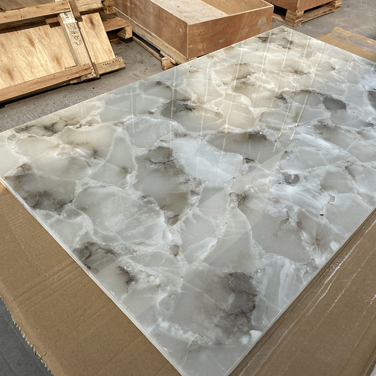 Transtones Translucent Onyx Resin Panels Faux stone Panels  Alabaster Acrylic Sheet For Interior Wall Paneling