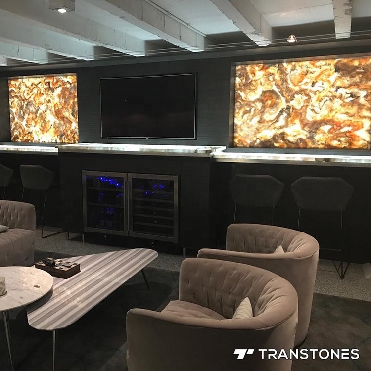 Wall Panels Price Wall Covering Alabaster Slab Translucent Onyx Artificial Stone Slab 4 Years ATH & UPR 6mm - 30mm Transtones