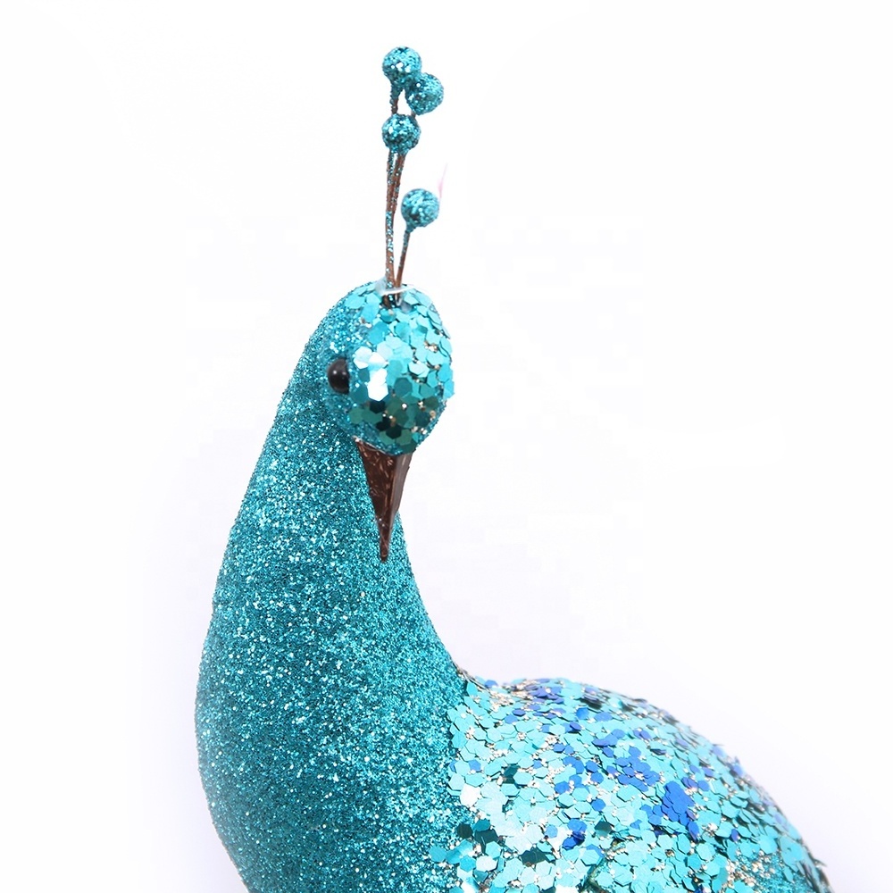 Original Design Peacock Christmas Ornament Peacock With LED Artificial Animals Home Decor Holiday Decorations