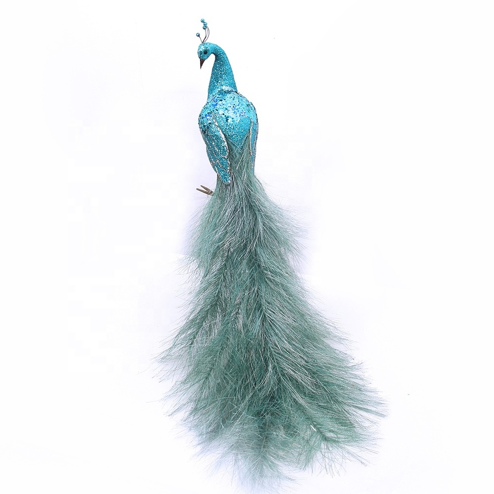 Original Design Peacock Christmas Ornament Peacock With LED Artificial Animals Home Decor Holiday Decorations