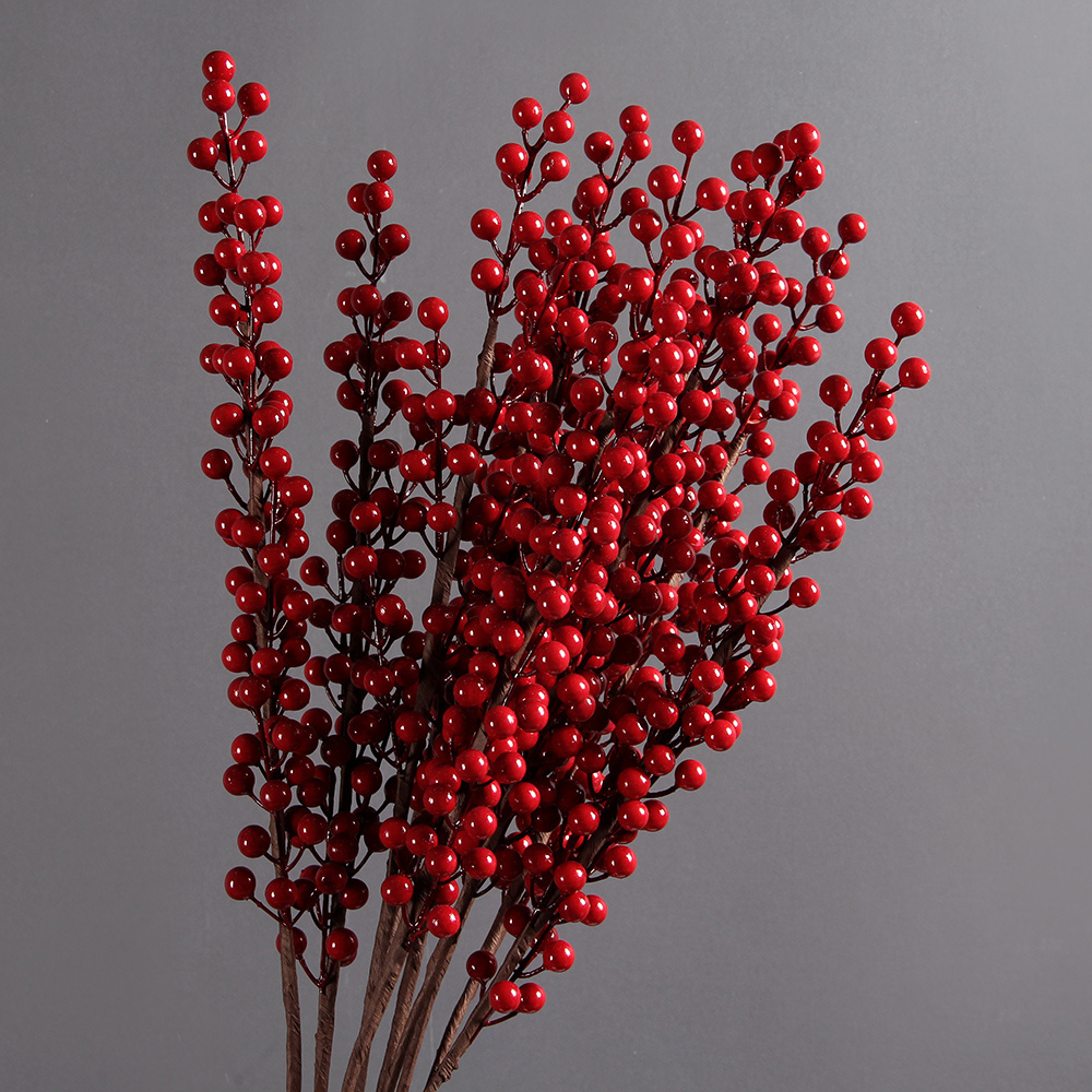 Cheap Price Artificial Flower Christmas Decorative Red Berry Branches