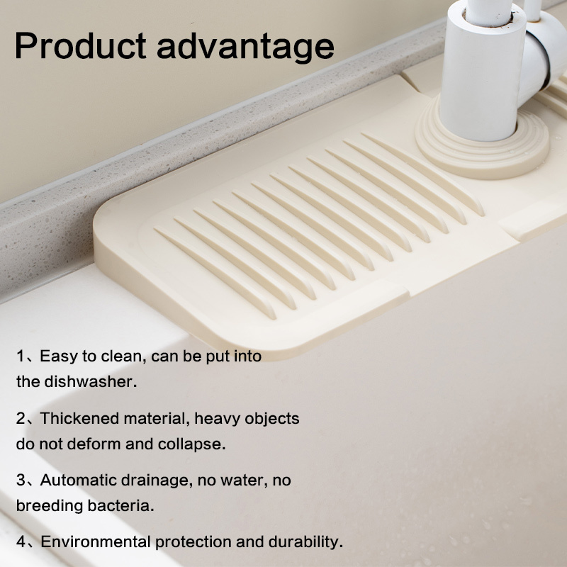 Hot Selling Kitchen Sink Water Splash Guard Baffle Board With Strong Sucker Impermeable Silicone Sink Splash Guard