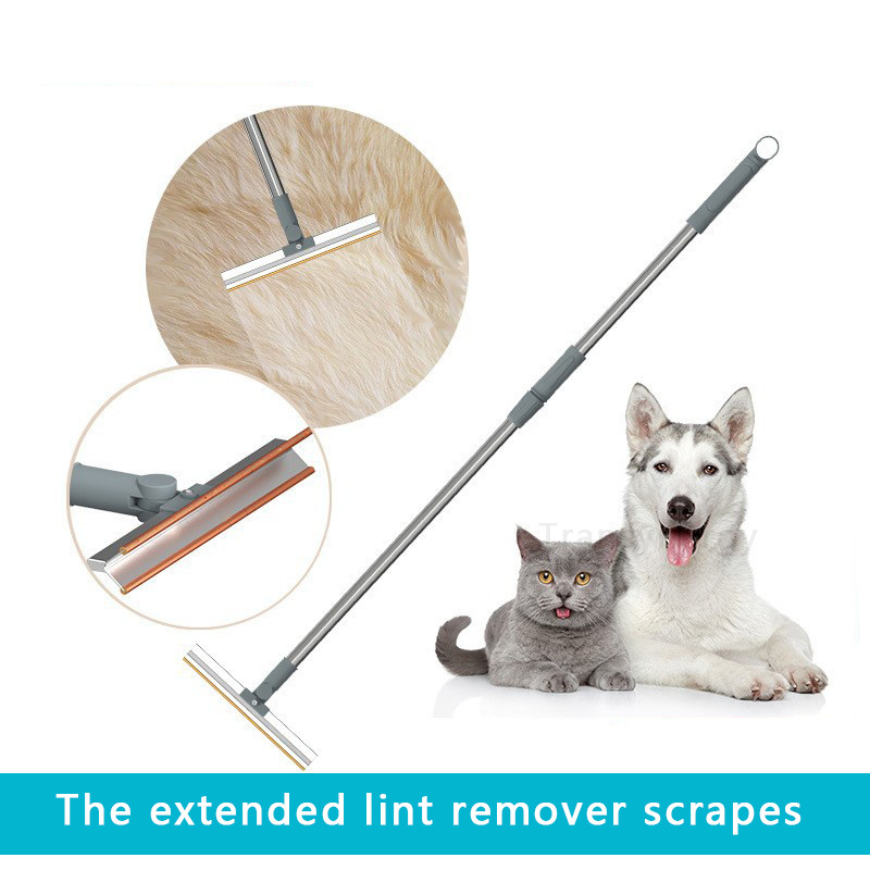 2024 Newest 55'' Extended Retractable Scraper for Pet Lint Remover with Long Handle for Clean Carpet LInt Roller