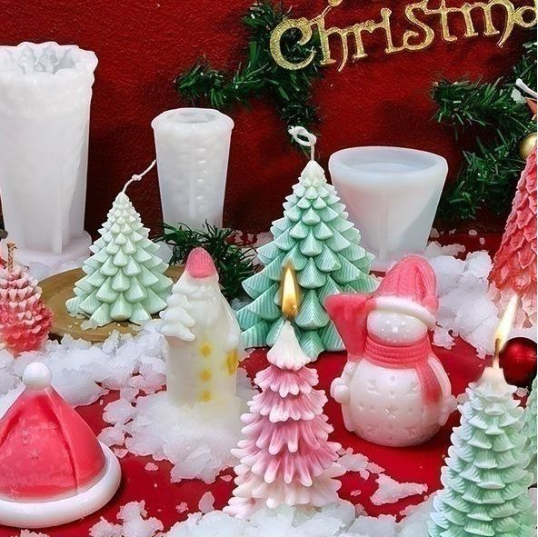 Wholesale Handmade Silicone Molds for Soap 3D Luxury Variety of Styles Christmas Tree Shape Silicone Candle Mold