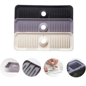 Silicone Sink Splash Guard Behind Faucet Waterproof Drip Protector Splash Drying Countertop Absorbent Mat