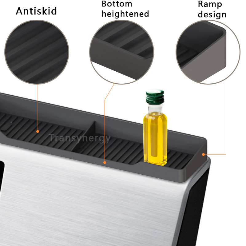 Silicone Magnetic Stove Top Magnetic Shelf Spice Rack Organizer for Kitchen Non-Slip Over Oven Organization