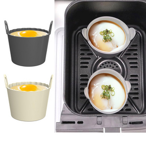 Newest Design Creme Brulee Porcelain Souffle Custard Cup Muffin Cupcake Mold Silicone Ramekins for Air Fryer Egg Poacher