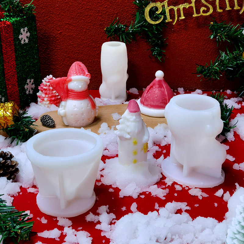 Wholesale Handmade Silicone Molds for Soap 3D Luxury Variety of Styles Christmas Tree Shape Silicone Candle Mold