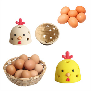 New Arrival Chicken Shaped Egg Cleaning Brush Reusable Cleaning Tools Silicone Egg Scrubber for Fresh Eggs