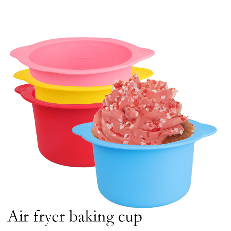 2024 Newest 5.5in Muffin Cupcakes Liners Silicone Porcelain Brulee Souffle Cake Silicone Ramekins for Air Fryer Egg Poacher