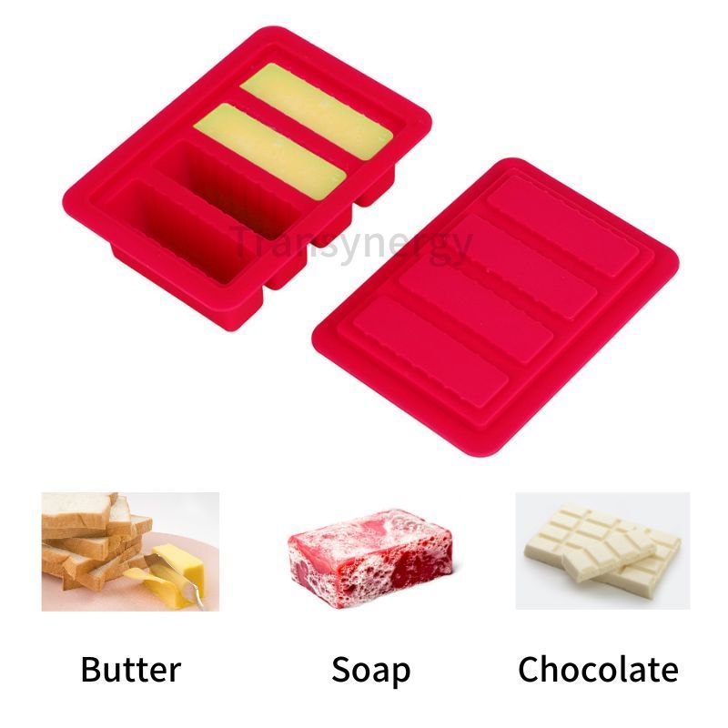 2024  Newest Food-grade Silicone Butter Mold with Lid Easy to Release Butter Spread Holder Candy Soap Cake Baking Tray