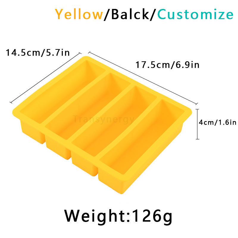 BPA Free Silicone Thin Ice Cube Tray Long Rectangle Ice Cube Mold for Freezing Whisky Wine