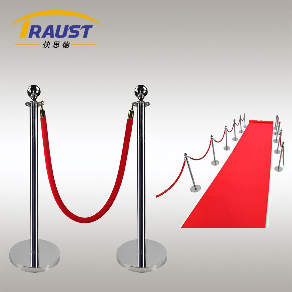 Traust traditional event party awards 6 pcs set black green red carpet poles velvet hanging railing barrier post rope stanchion