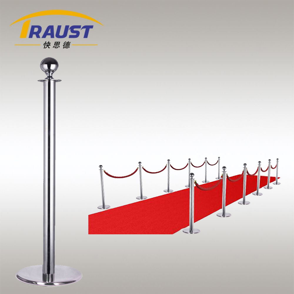 Traust High quality events red carpet queue poles stand rope stanchion, queue line velvet rope post barrier