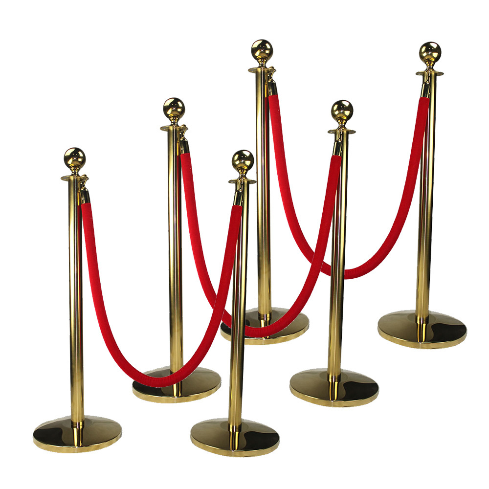 Traust museum exhibition Red Carpet Rope Queue Stand Gold Barrier Post Stanchion