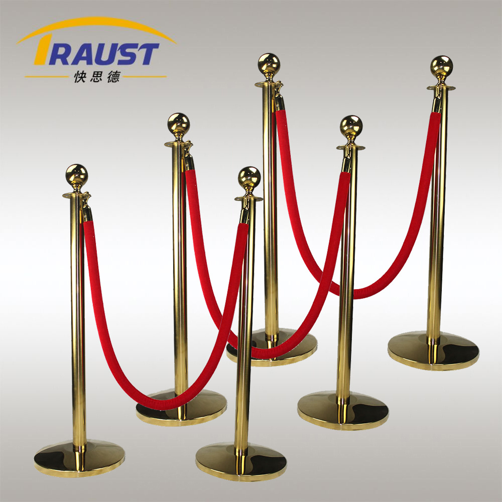 Economical crowd control queue stand red carpet velvet rope barriers stanchion post