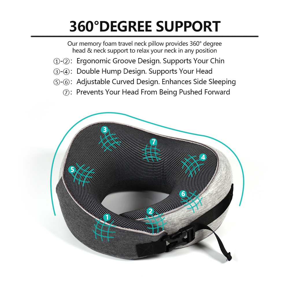 Slow Rebound Space Memory Foam neck pillow Healthcare Ergonomic Office Nap U Shape Pillow Car Sleeping Headrest travel pillow