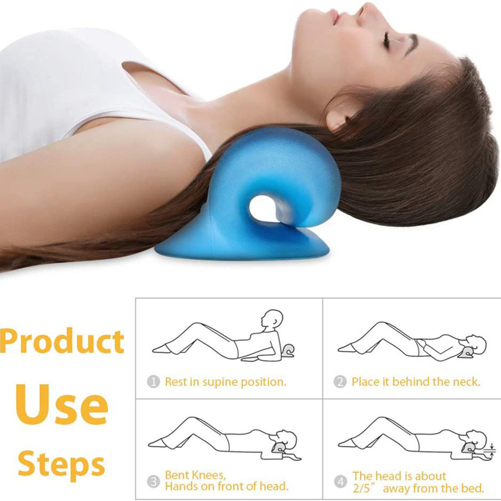 Harbour Chiropractic Pillow Neck Stretcher Neck and Shoulder Relaxer Cervical Traction Device for TMJ Pain Relief and Cervical