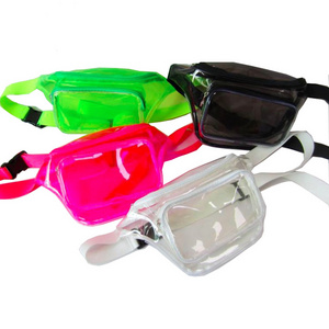 Candy color transparent Fanny pack multi-functional fashion leisure outdoor sports Fanny pack jelly pack female bag wholesale