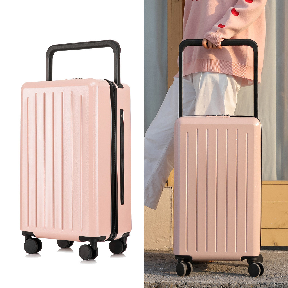 Wholesale Plastic Luggage Hardshell 4 Wheel Spinner Trolley Pink Suitcase