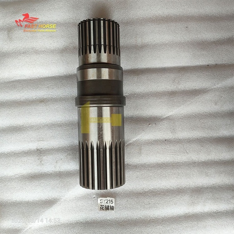 Hangood Excavator Parts Spline Shaft SY215 India Type Pinion Long Shaft 25/28T Main Drive Shaft SY215C Swing Gear