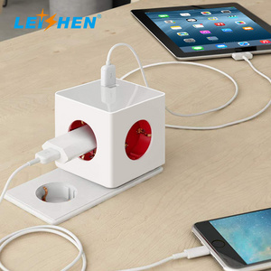 Leishen electric USB Socket Cube Power Strip Cube with Child Lock   Without Cable  2 USB Type C 4000 W Max