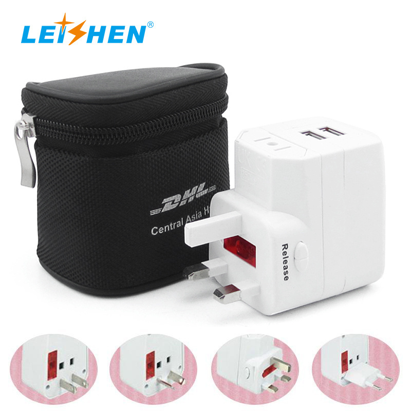 Universal Travel Adapter International Travel Plug Adapter with 2 USB Ports All in One Travel Essentials Plug Adaptor UK to EU