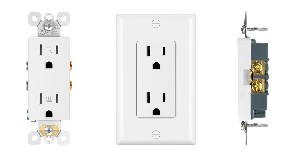 Wall Plate Not Included Decorator Receptacle Residential Grade Outlet 15A 125V Self-Grounding 5-15R 1 gang wall outlet