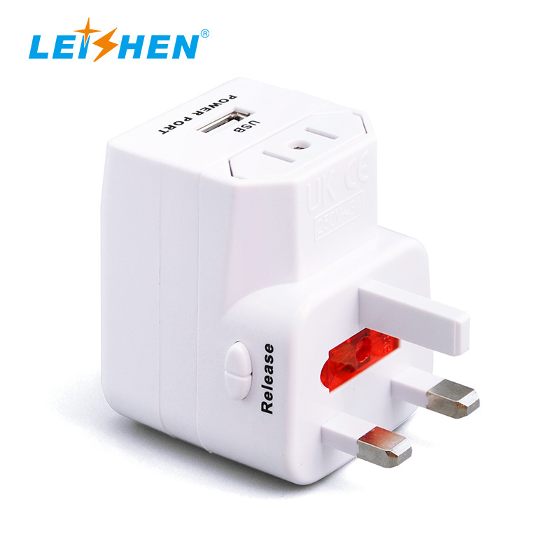 Universal Travel Adapter International Travel Plug Adapter with 2 USB Ports All in One Travel Essentials Plug Adaptor UK to EU