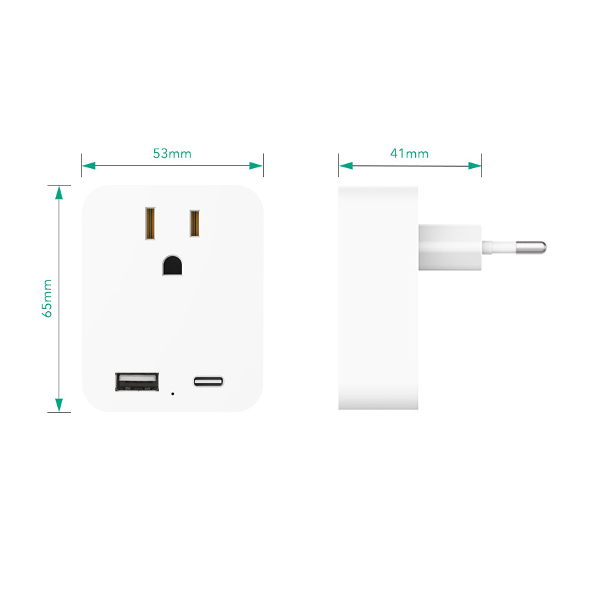 Leishen European Travel Plug Adapter US to EU International Plug Adapter Travel Essentials for EU Spain France German Iceland