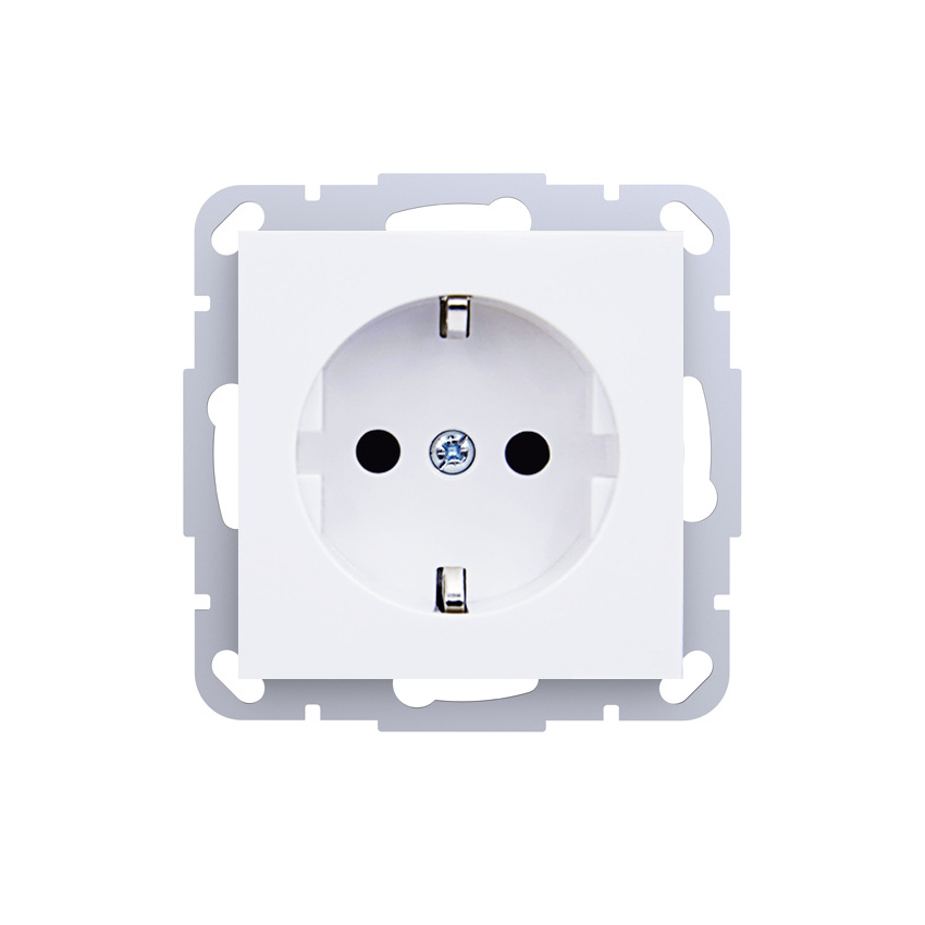 Leishen Wall Single Outlet European Power Adapter Socket Wall Panel Socket Round Hole Electrical Outlet Wall Plate Outlet Cover