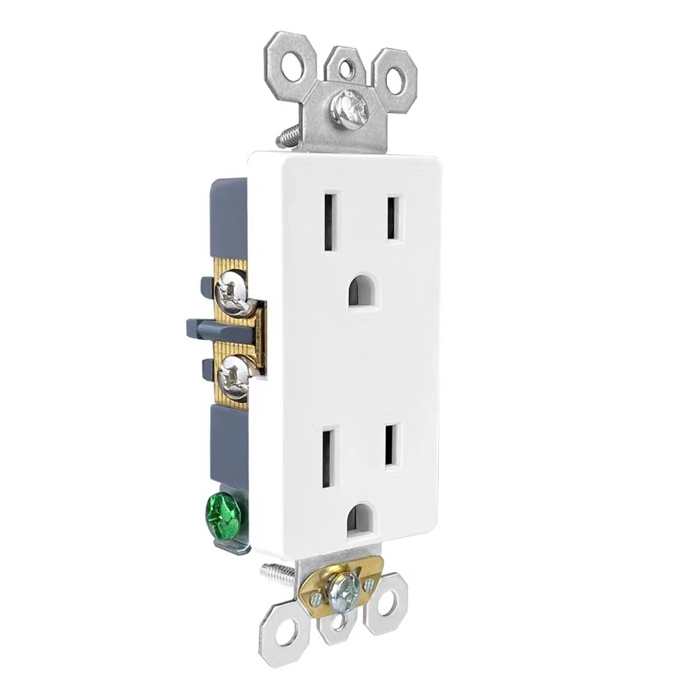 Wall Plate Not Included Decorator Receptacle Residential Grade Outlet 15A 125V Self-Grounding 5-15R 1 gang wall outlet