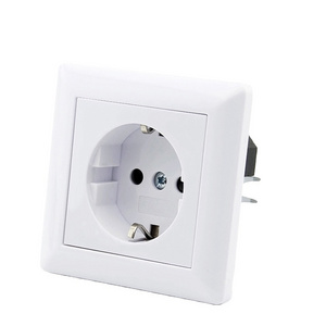 Leishen Wall Single Outlet European Power Adapter Socket Wall Panel Socket Round Hole Electrical Outlet Wall Plate Outlet Cover