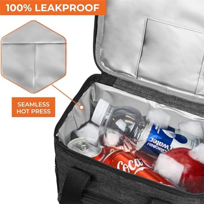 Plastic Portable Insulated Ice Cream Food Cooler Bag for Travel Custom Large Coolers and Insulated Zip Food Cooler Lunch Bags