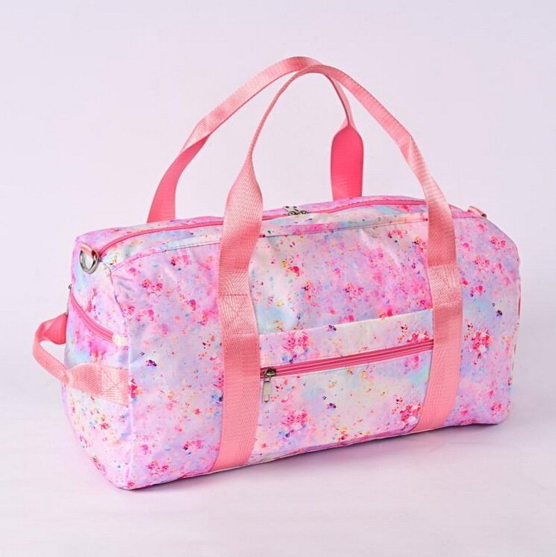 Recycled polyester sublimation woman waterproof weekender travel sports bag yoga duffel gym sport overnight duffle bag