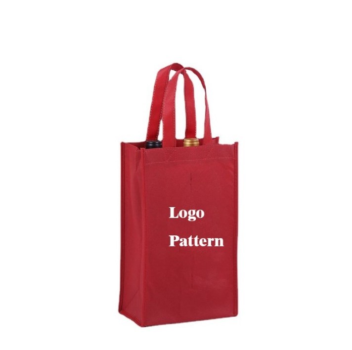 Custom Letter Wine Non Woven Manufacturer Large Takeaway Tote Women's Shoulder Hand Bag for Wine