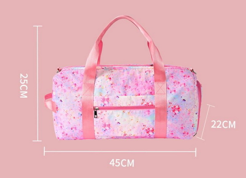 Recycled polyester sublimation woman waterproof weekender travel sports bag yoga duffel gym sport overnight duffle bag