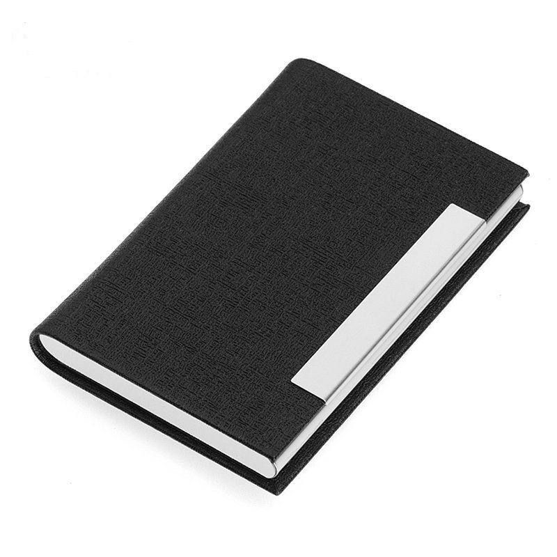 Accept Custom Logo Stainless Steel With PU Leather Slim Business Card Holder For Women Men