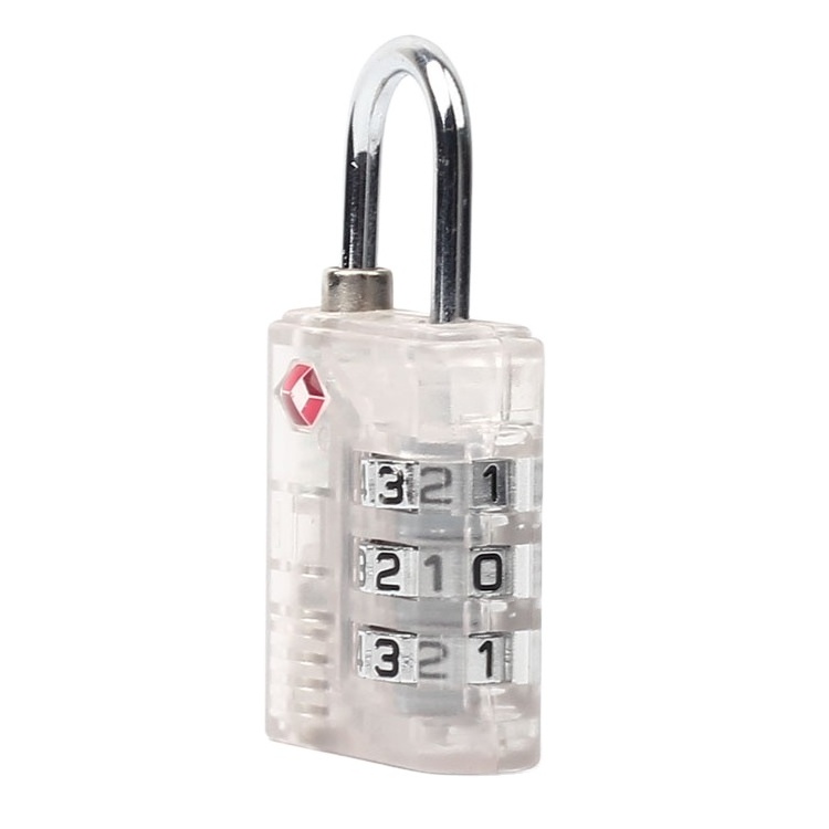 Travelsky Wholesale High Quality Visual TransparentTsa Luggage Locks 3 Digit Password Lock Travel Padlocks